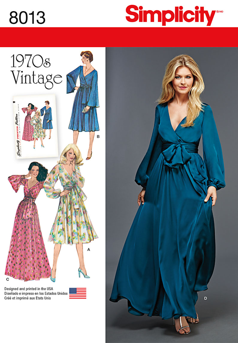 S8013 Vingate faux wrap front dress