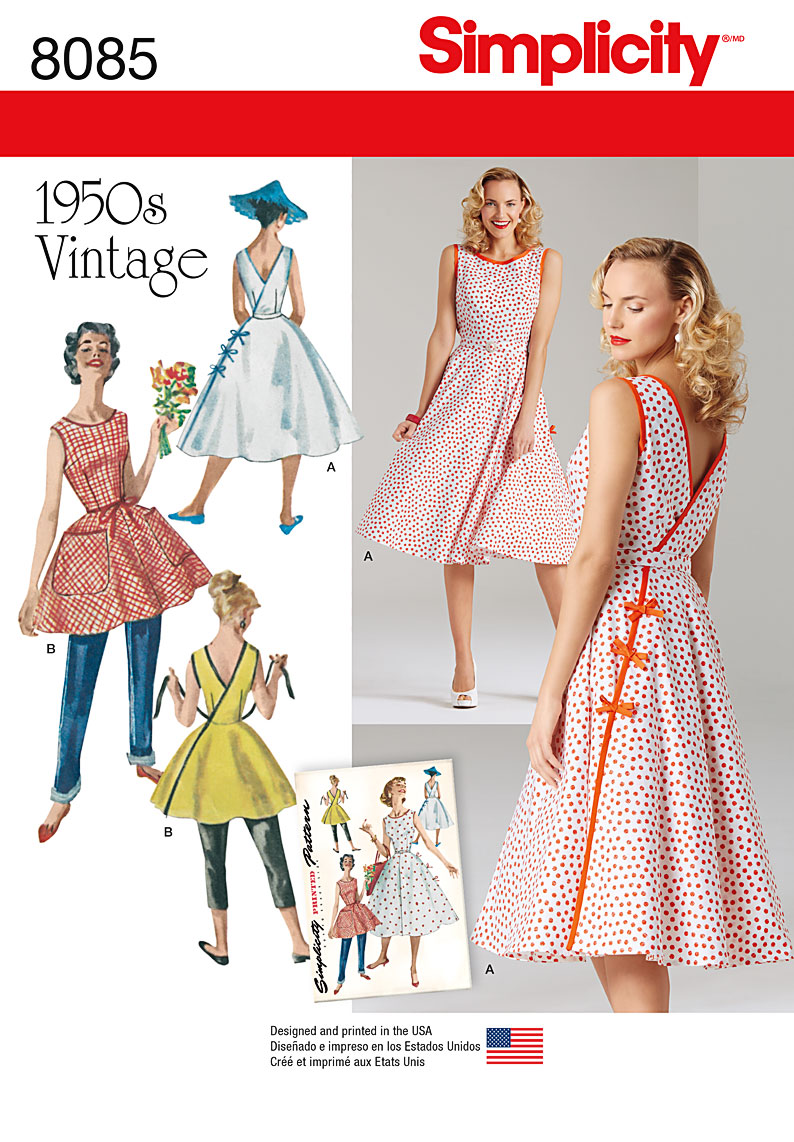 S8085 Vintage wrap dress from the 1950