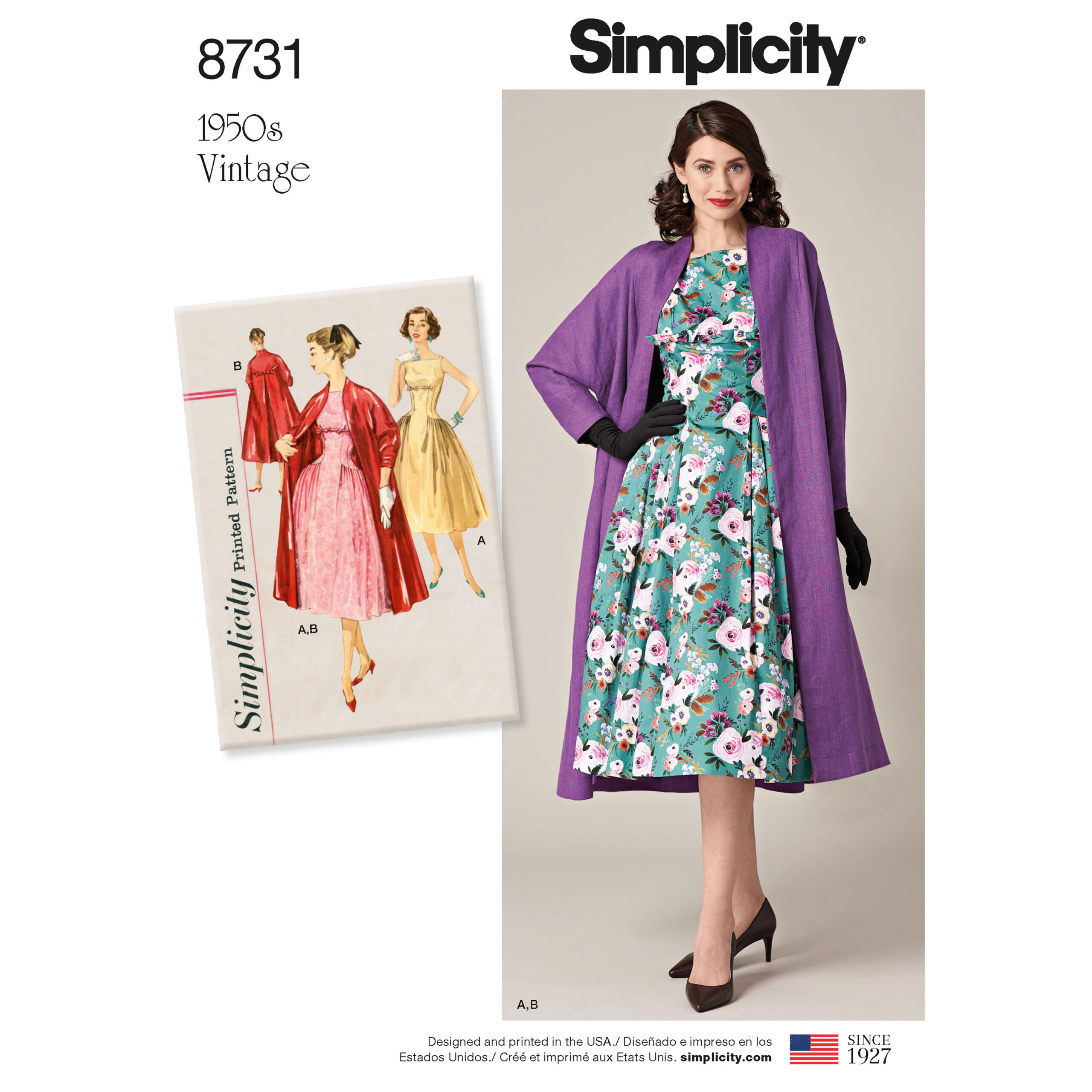 S8731 Vintage 1950s Dress and coat