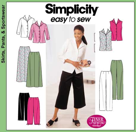 S9158 Misses Skirt, Shirt & Pants