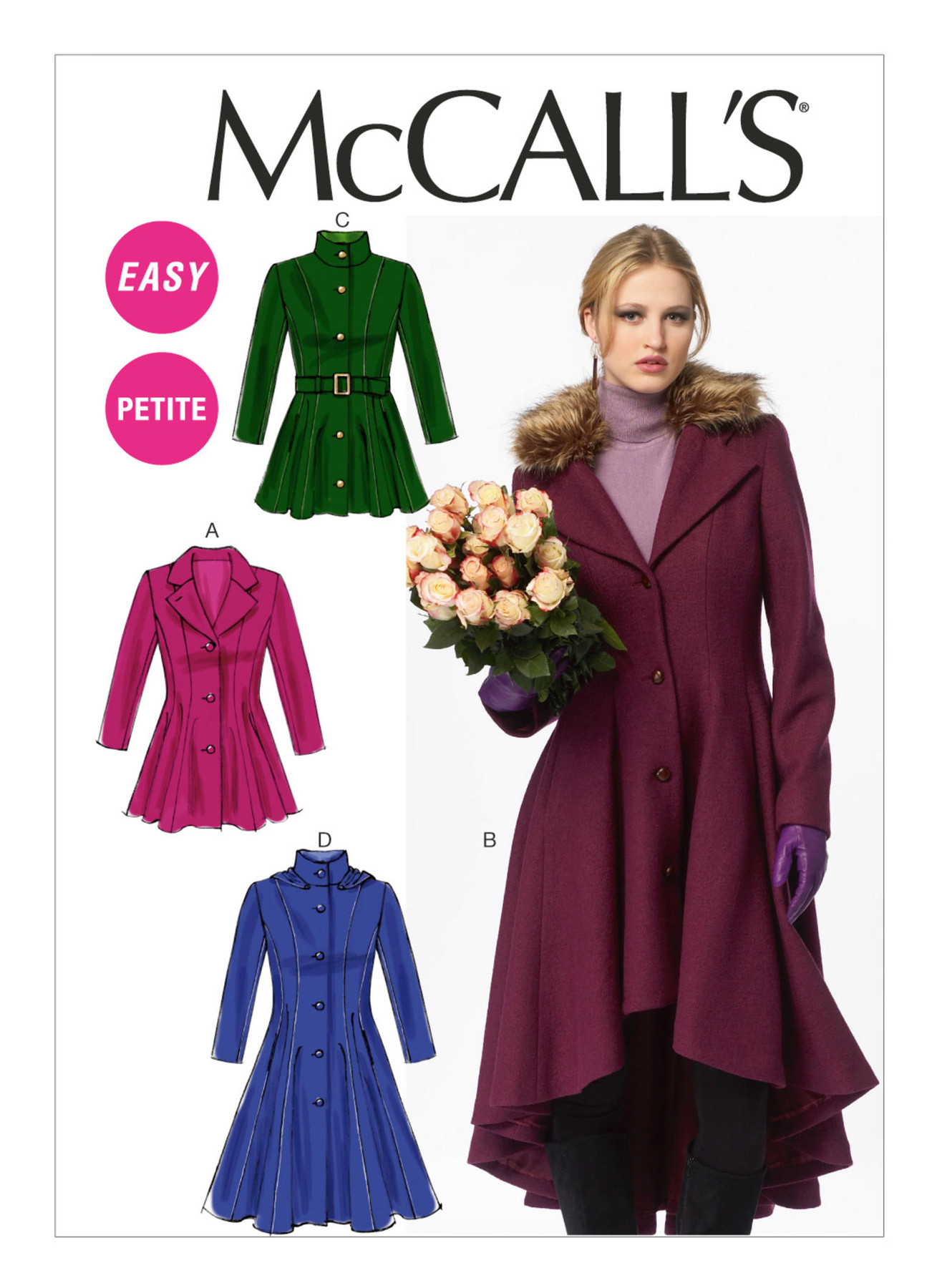 M6800 Lined coats, belt, and detachable collar and hood
