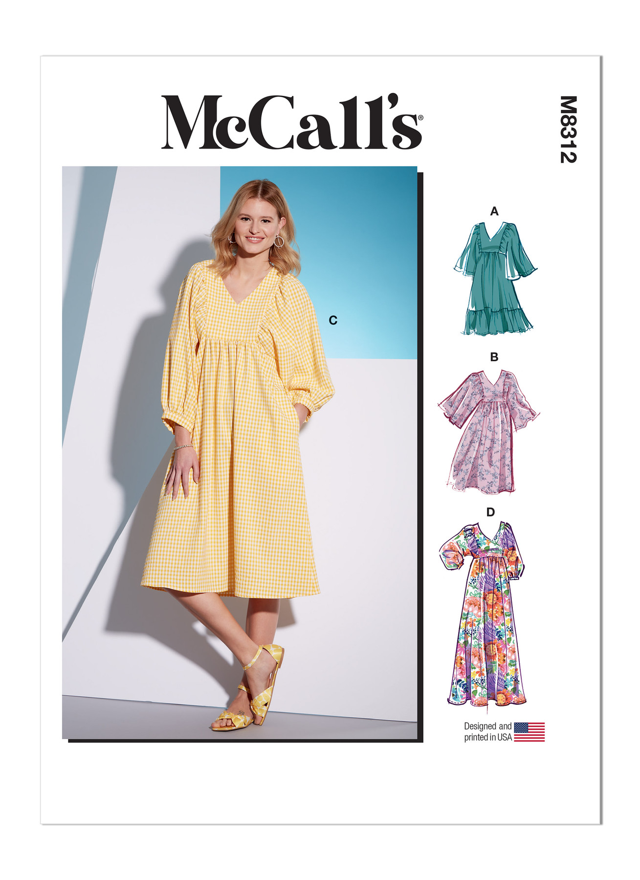M8312 Pullover V-neck dress