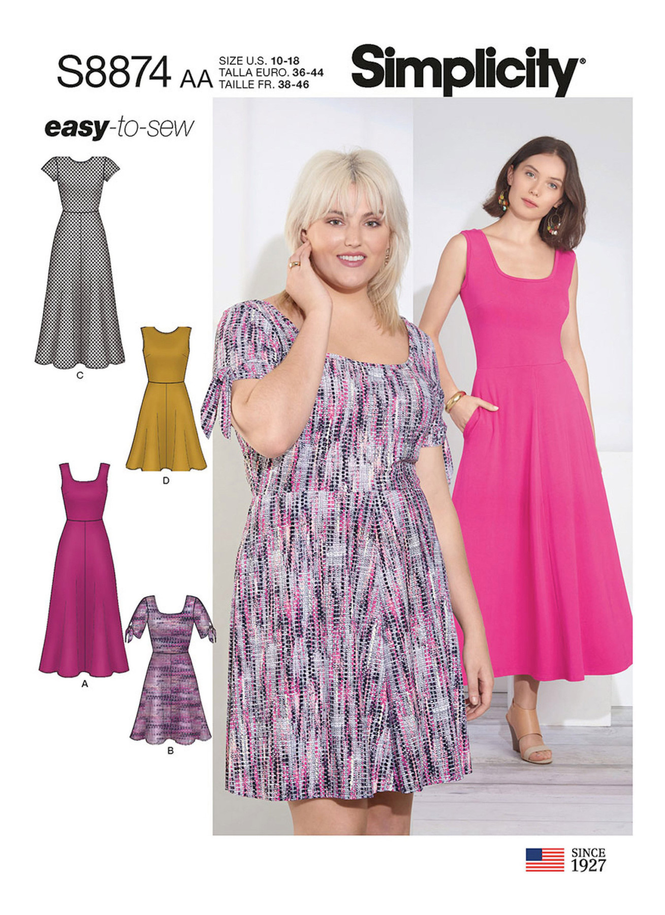 S8874 Dresses for knit fabrics