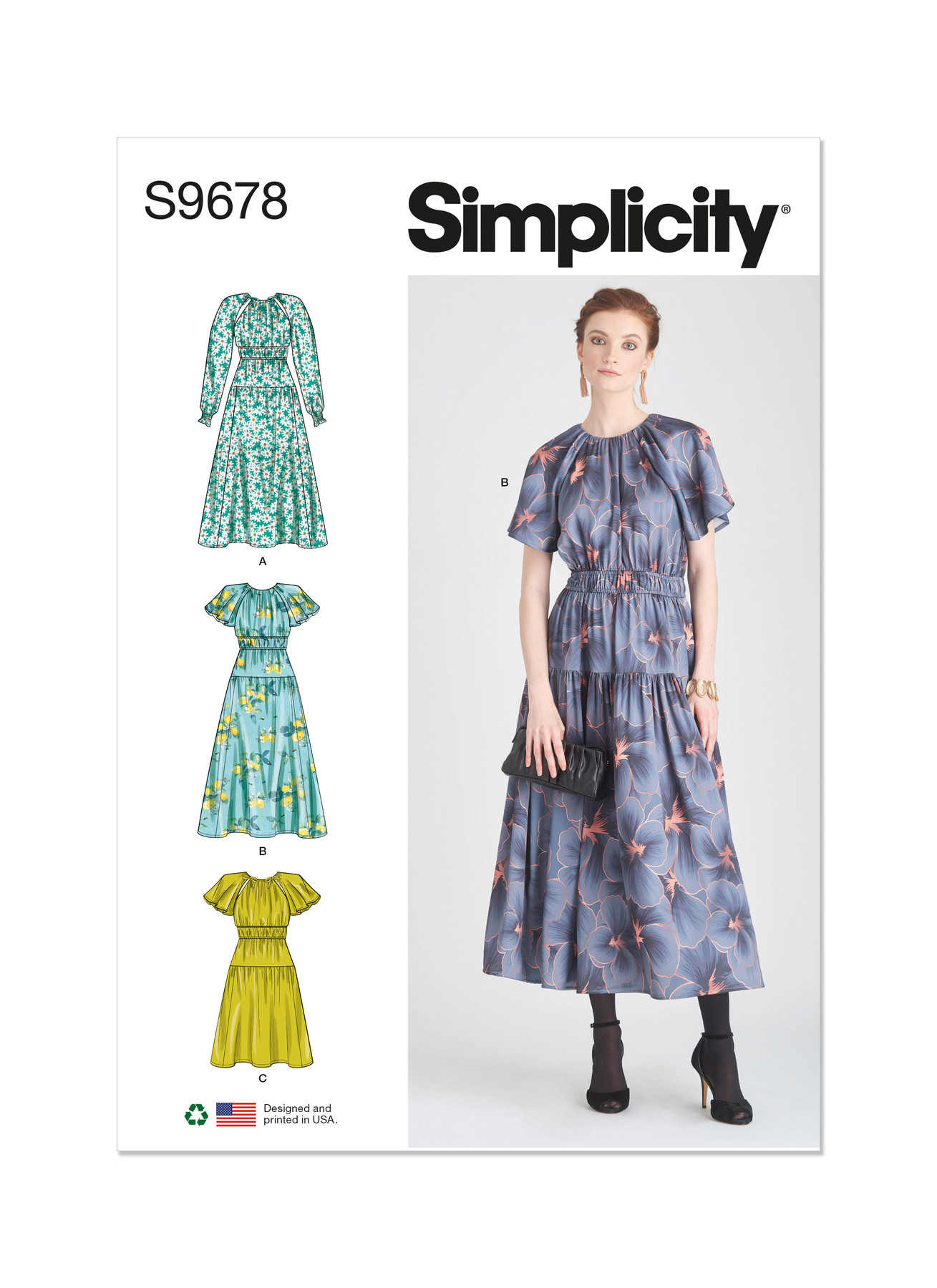 S9678 Dress with Sleeve and Length Variations