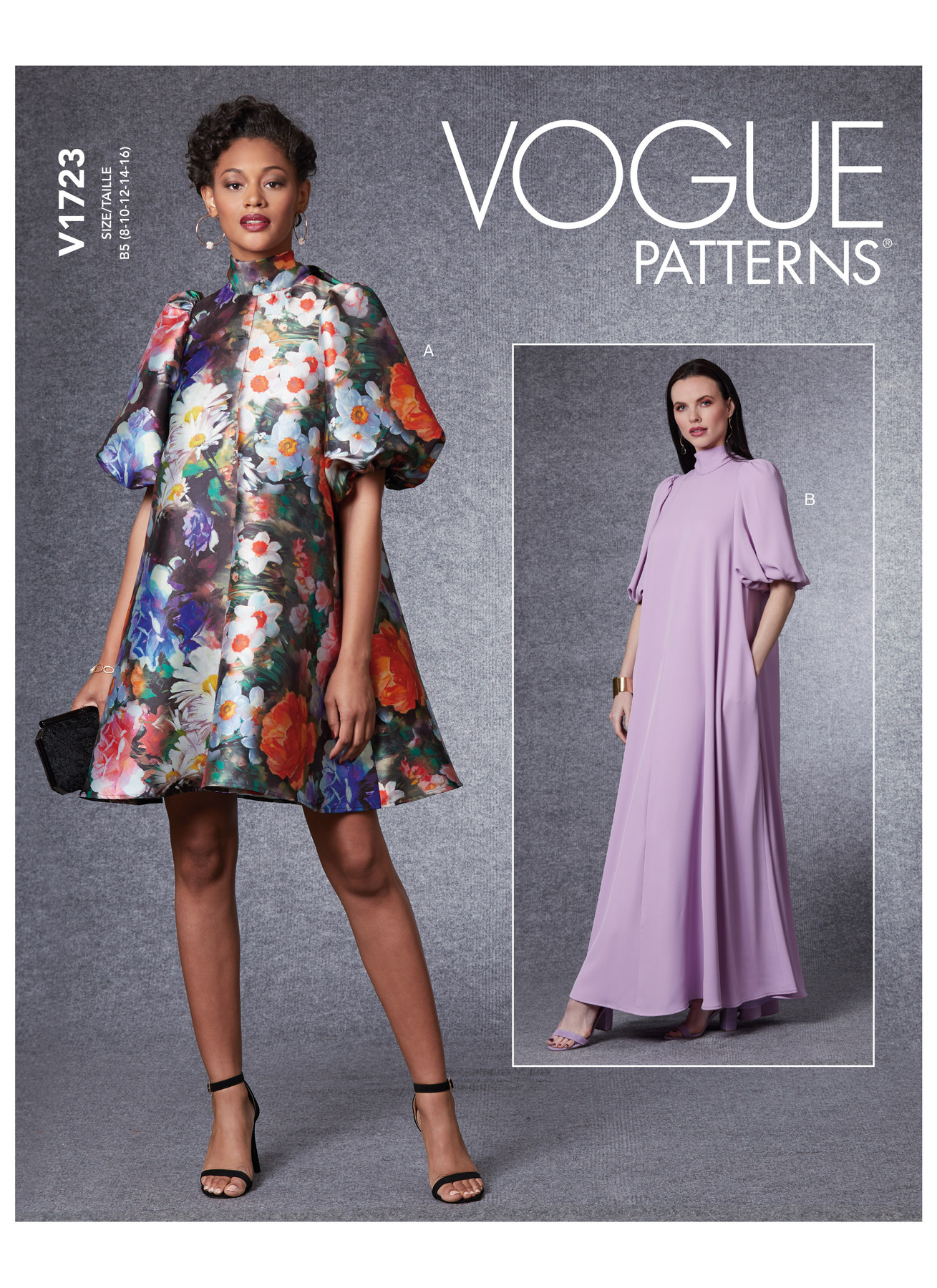 V1723 Very loose-fitting, lined pullover dress