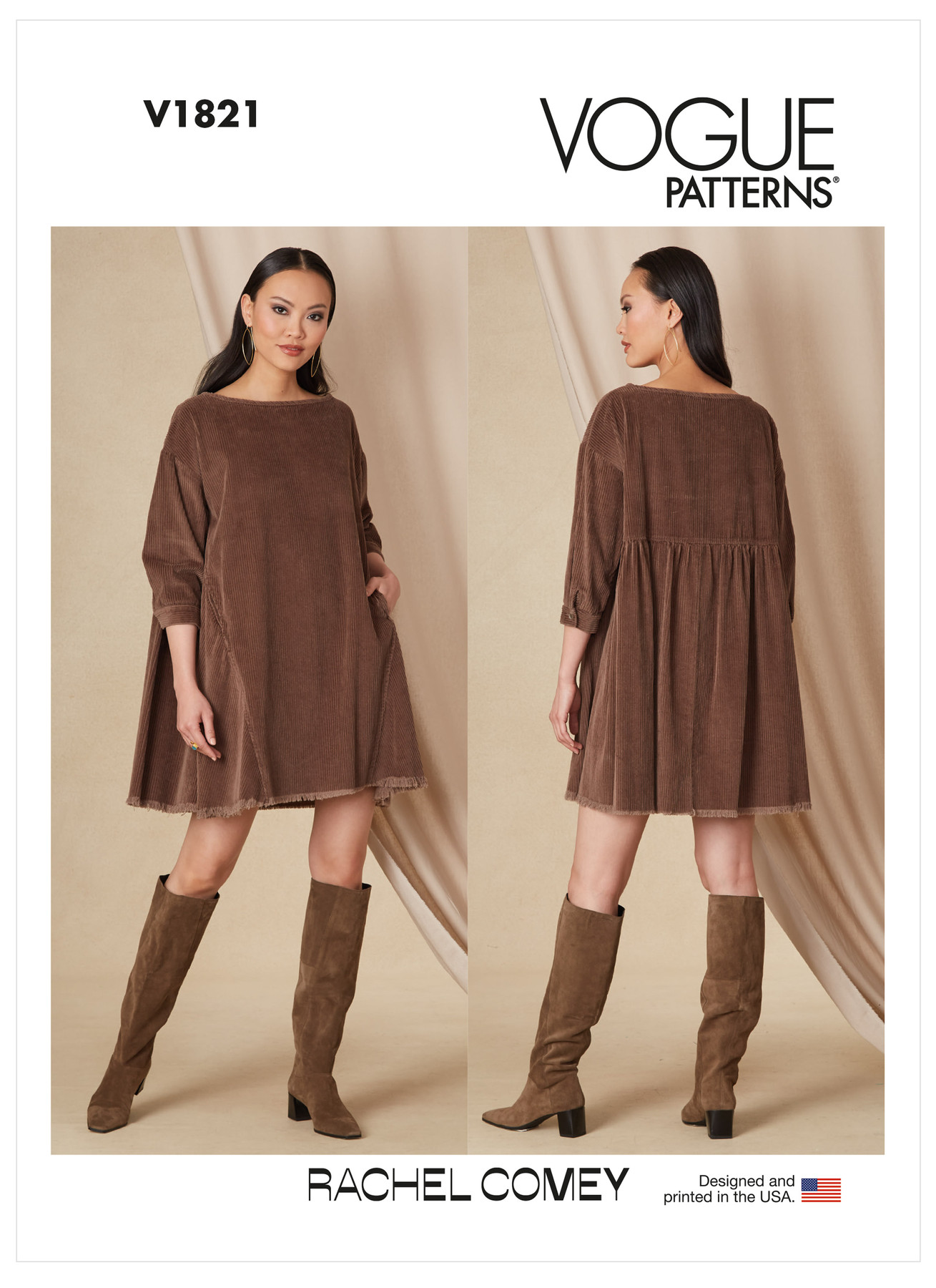 V1821 Very loose-fitting, unlined dress