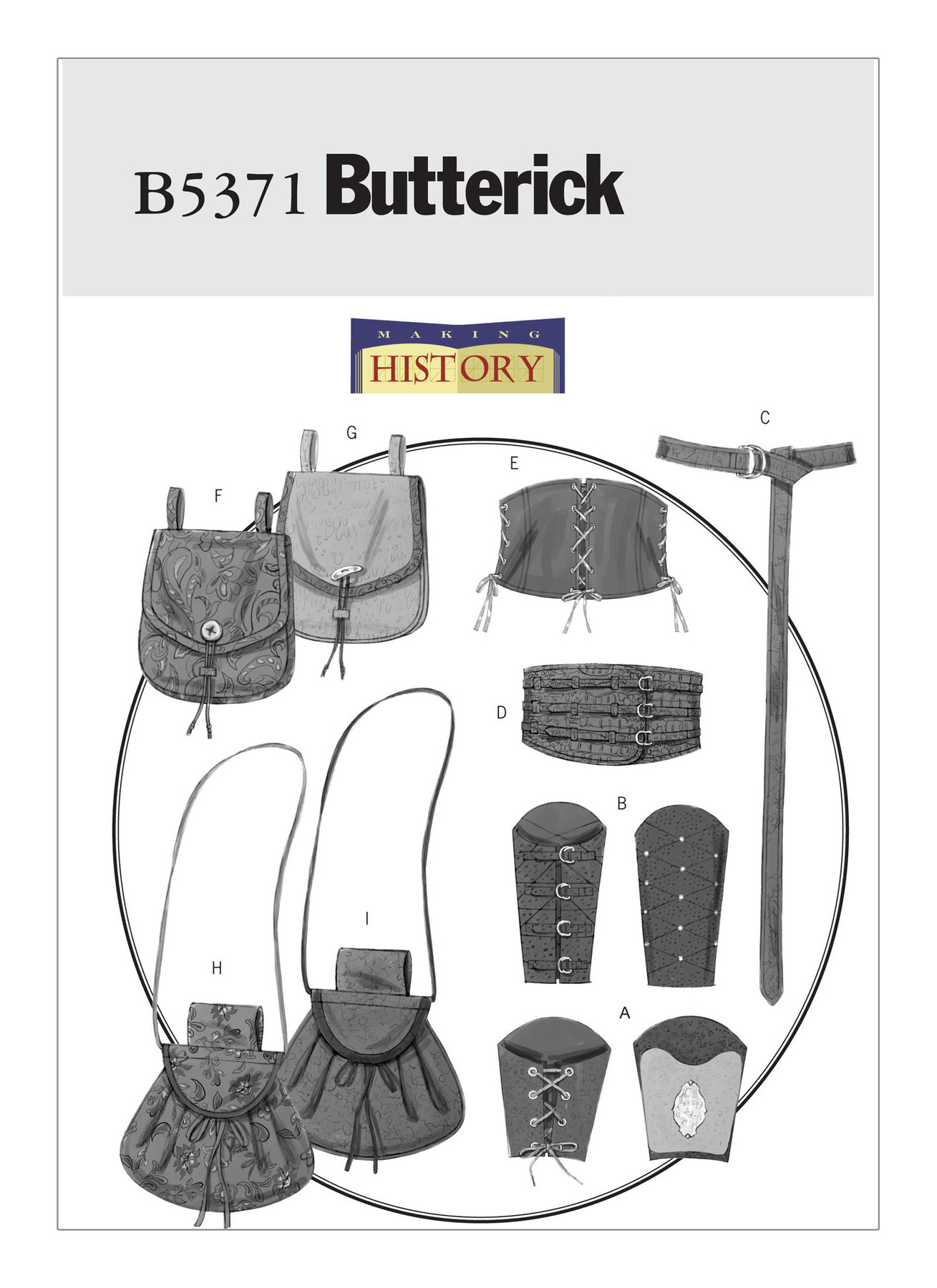 B5371 Wrist Bracers, Corset, Belt and Pouches