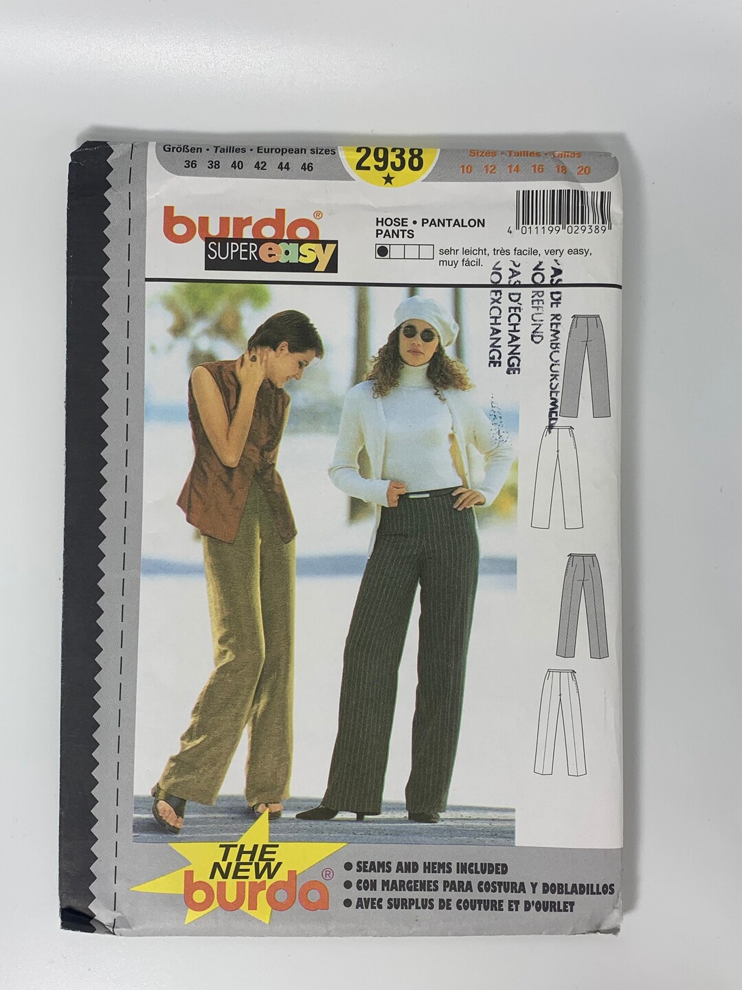 Burda 2938 Pants
