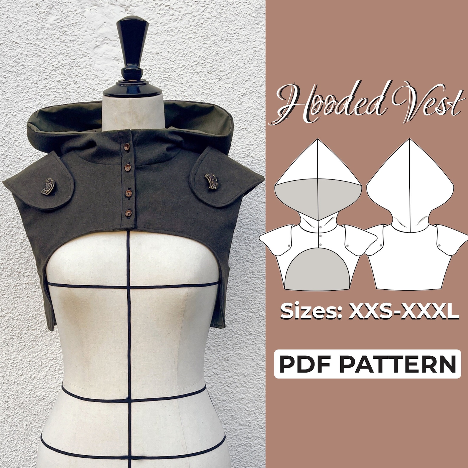 Hooded Half Vest