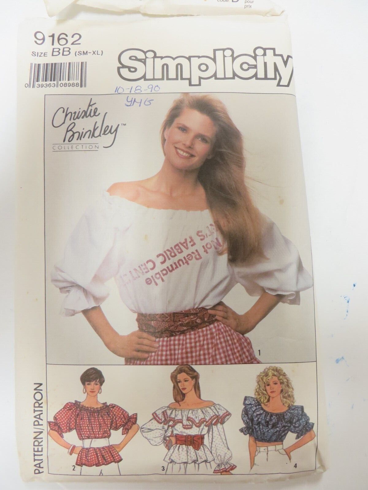 S9162 Peasant blouse ruffled shoulders