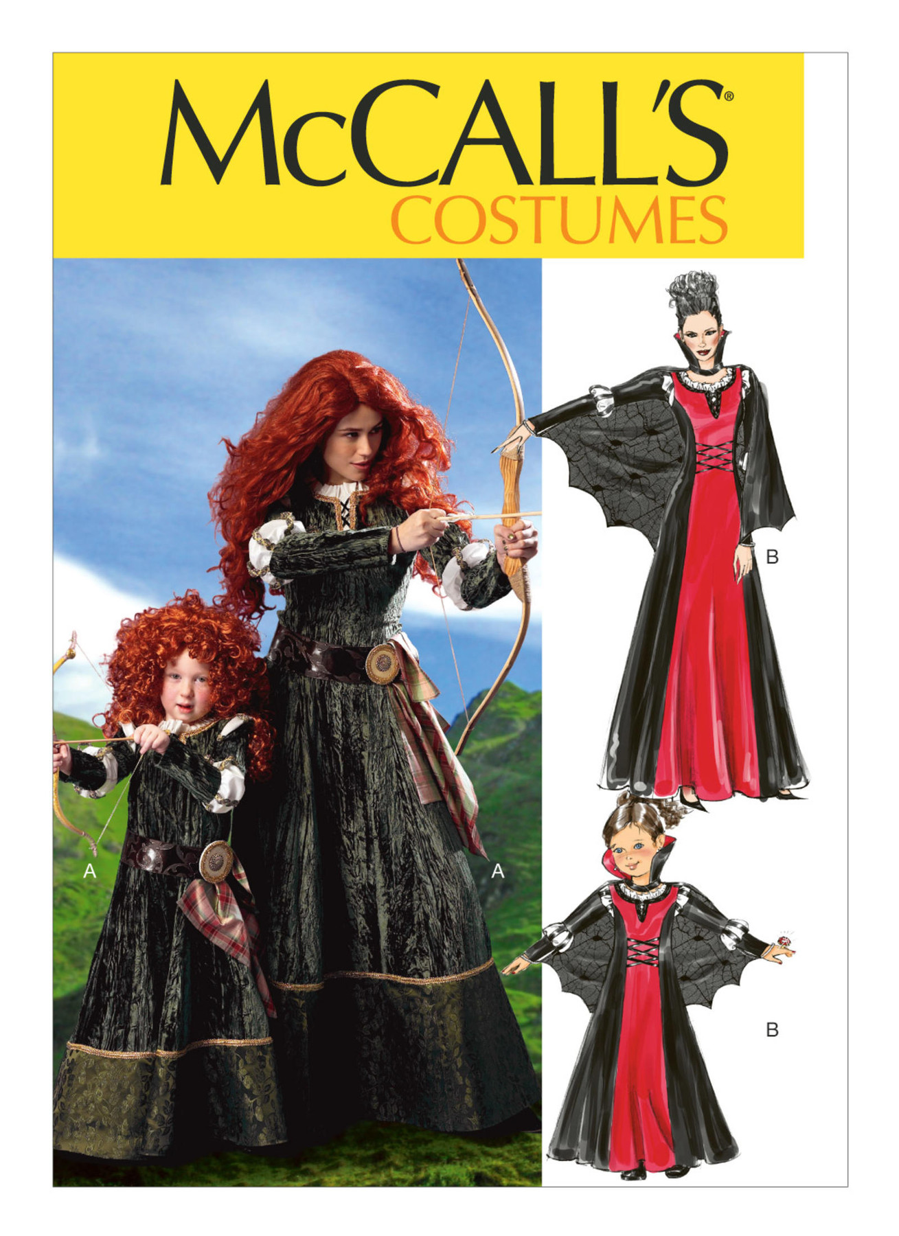 M6817 Long Dress with Lacing and Puff Sleeves
