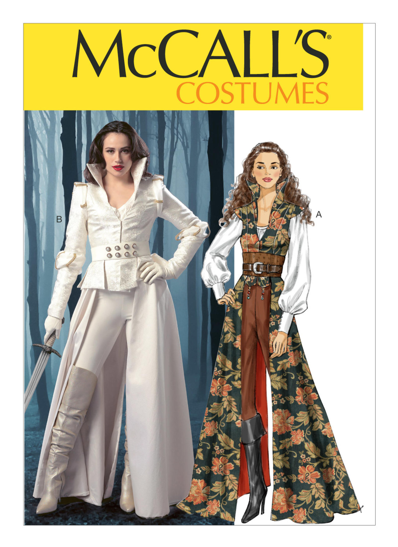 M6819 Collared Coat, Top, Corset and Belt
