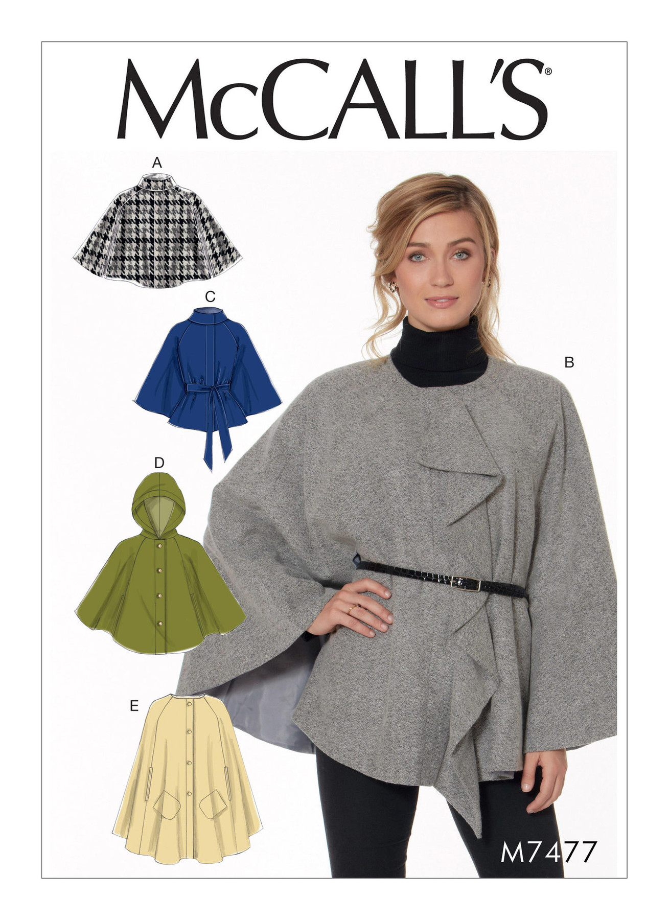 M7477 Hooded, Collared or Collarless Capes, and Belt
