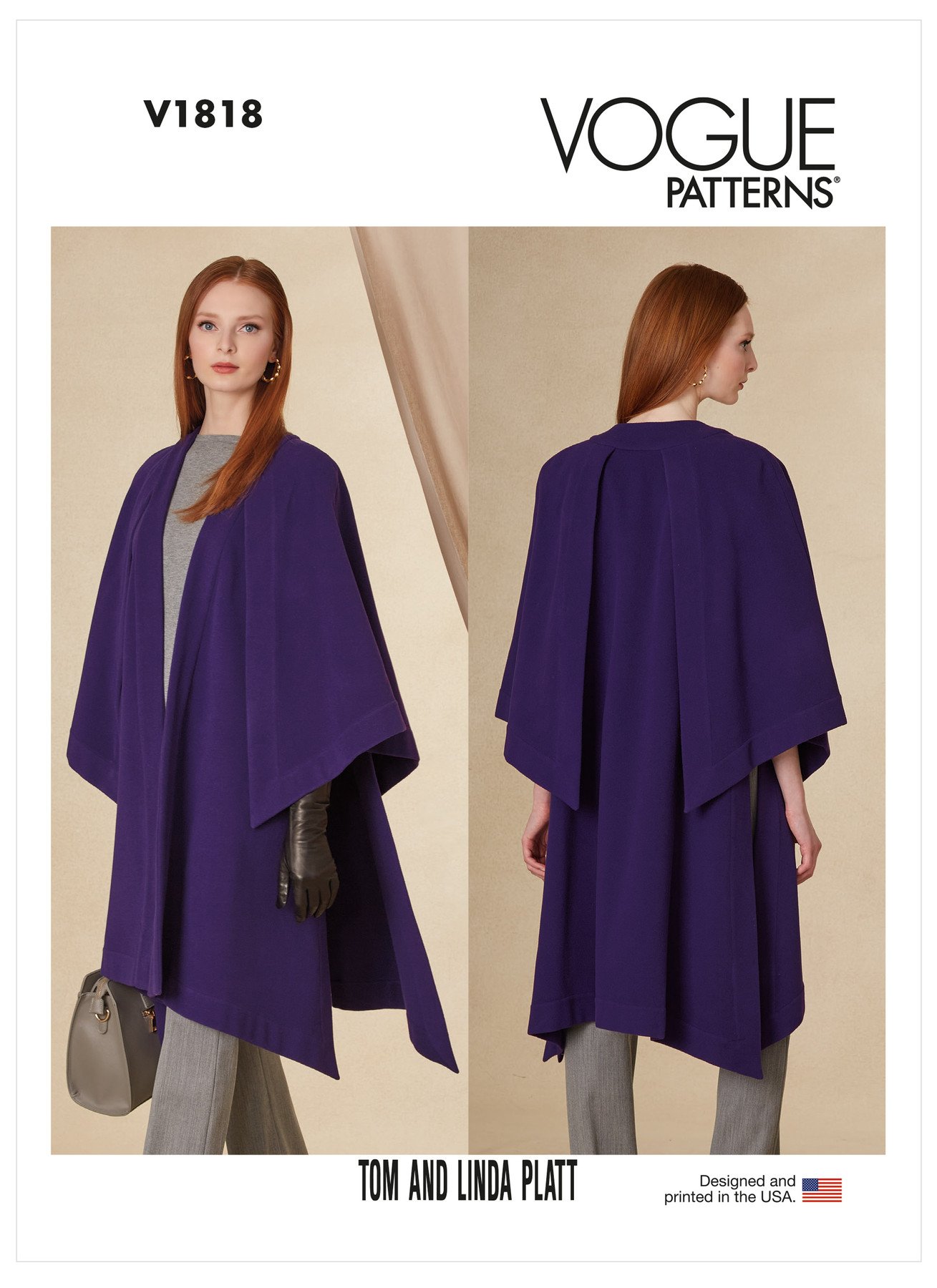 V1818 Vogue Patterns Misses’ Cape