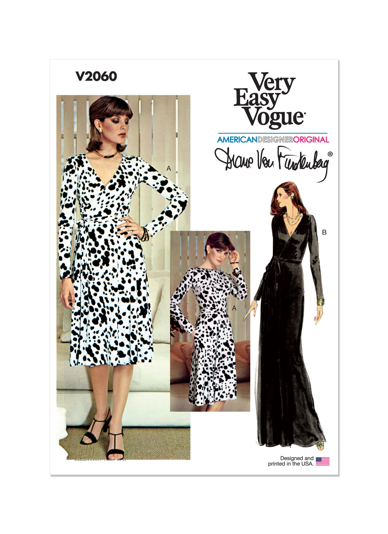 V2090 Reversible Front and Back Wrap Dress by Diane Von Furstenberg