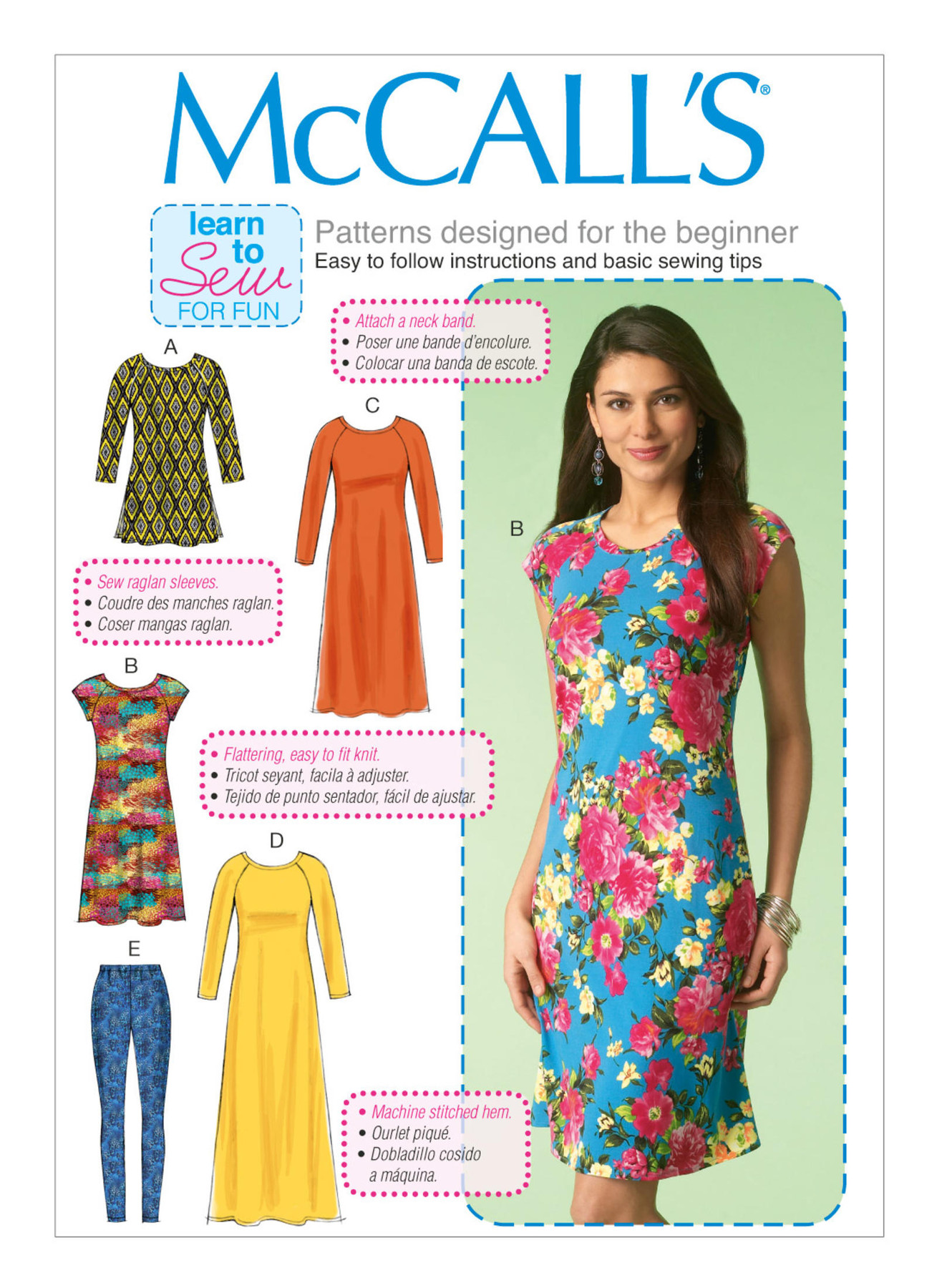 M7122 Raglan Tunic, Dresses and Leggings