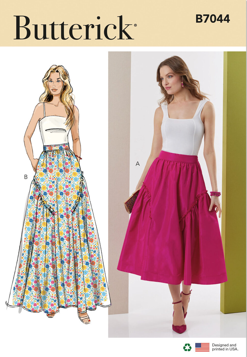 B7044 Misses’ Skirt in Two Lengths