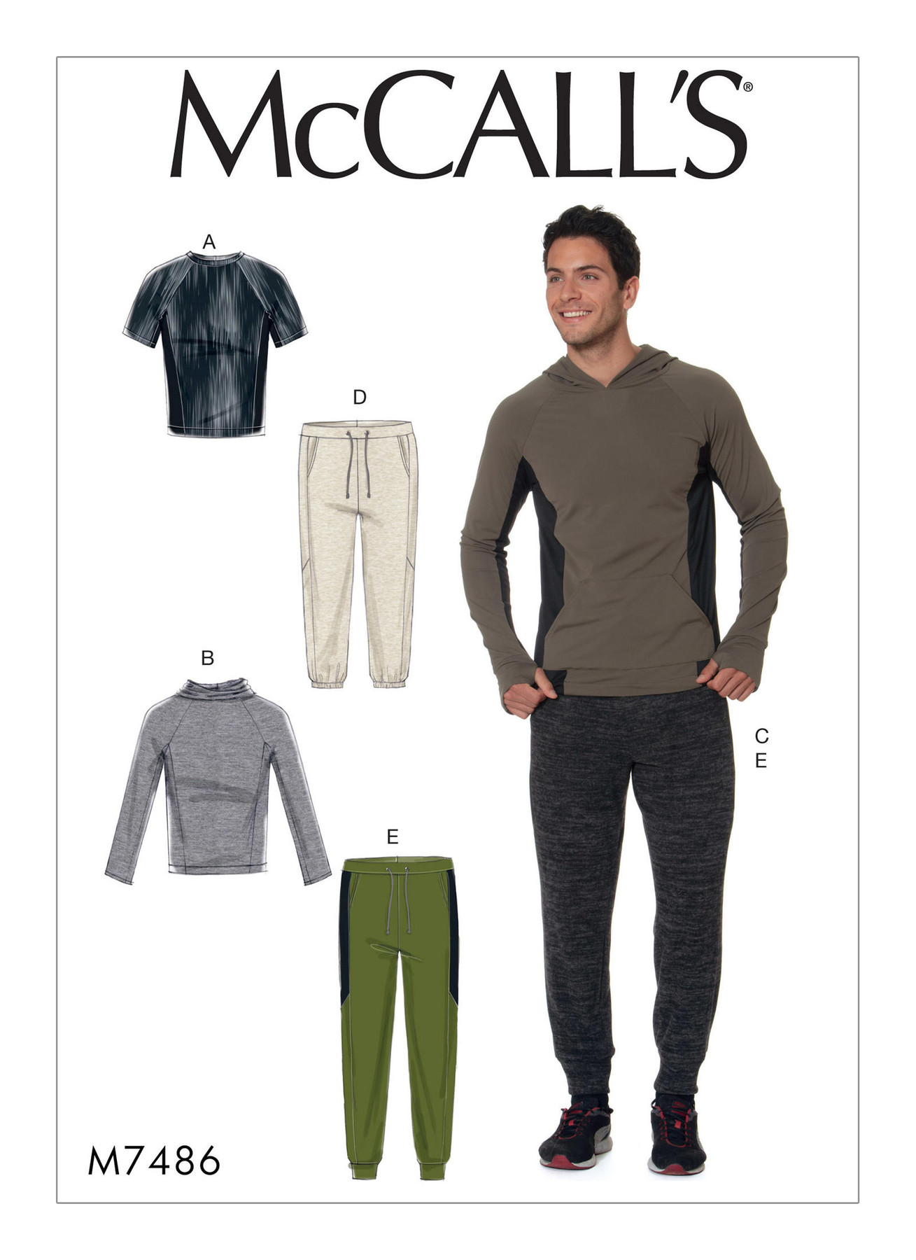 M7486 Men’s Raglan Sleeve Tops and Drawstring Pants