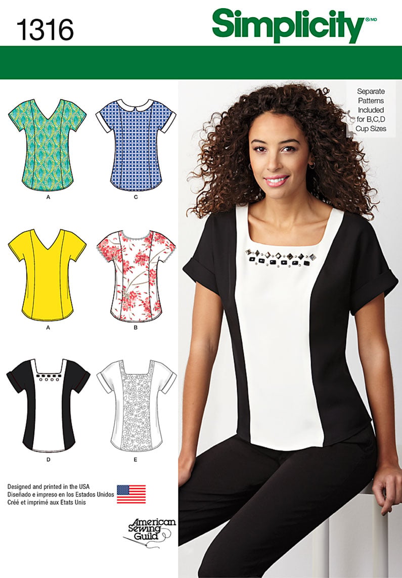 S1316 Top with Neckline Variations